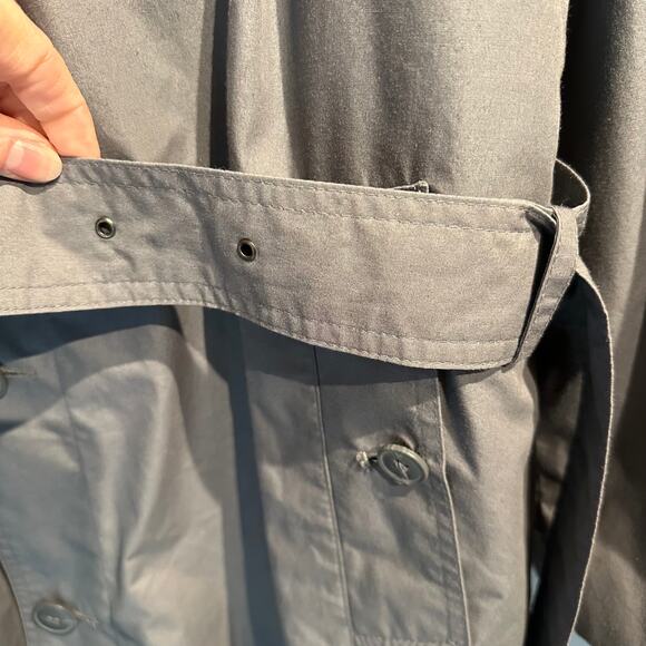 Oleg Cassini Size 38 Regular Gray Trench Coat Removable Lining Vintage - Picture 12 of 16